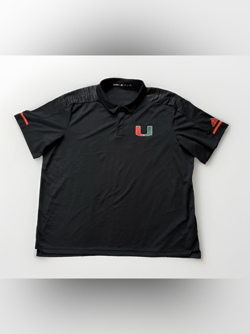 Adidas Miami Hurricanes Men 3XL Climalite Polo Shirt Football Fan Gear NCAA READ
